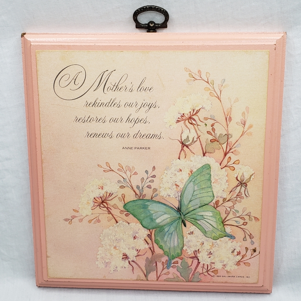 Vintage 80s Mother's Love Wall Plaque Art